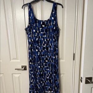 Elegant Blue Patterned Dress